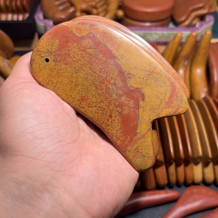 红砭石精品款薄边刮痧板