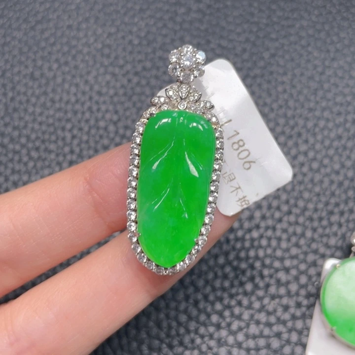 翡翠银S925镶嵌吊坠(不含链)