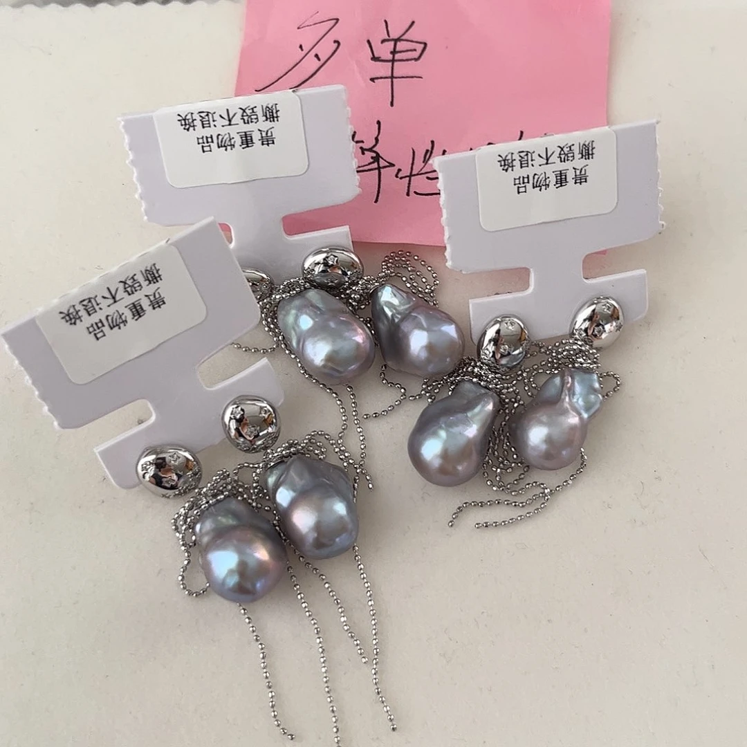 合金淡水珍珠耳饰