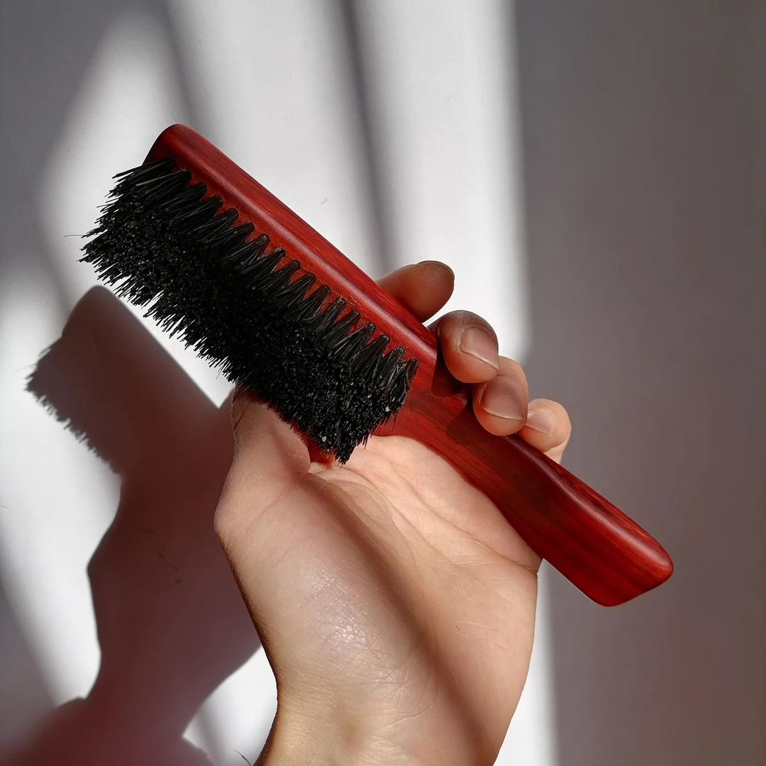 黑色猪鬃刷子金刚核桃包浆上色猪鬃刷子硬毛