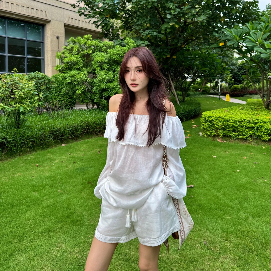 Moprobably李予诺「法儿」"100%莱赛尔"衬衫短裤L5255055+L5263088