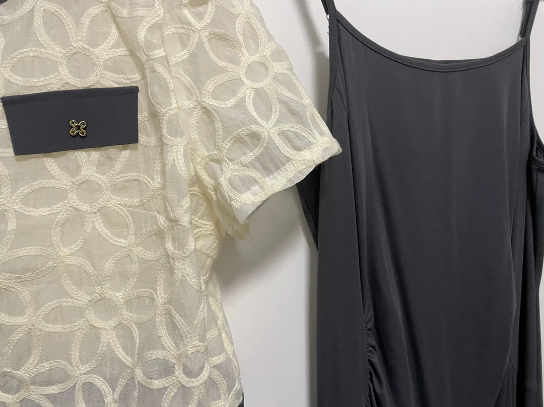 0008【实体店品质】吊带背心连衣裙简约时尚气质修身显瘦两件套