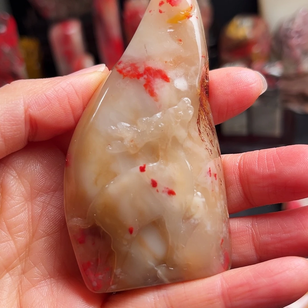 巴林石印石鸡血石随形章
