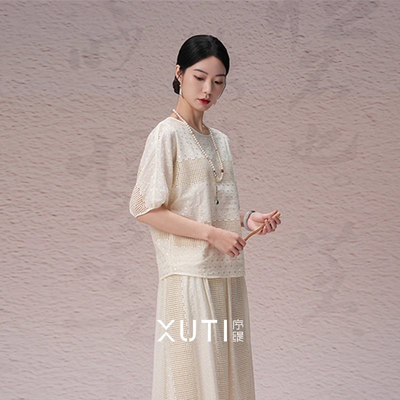 序缇春夏新款复古国风新中式女装桑蚕丝上衣H123-10192