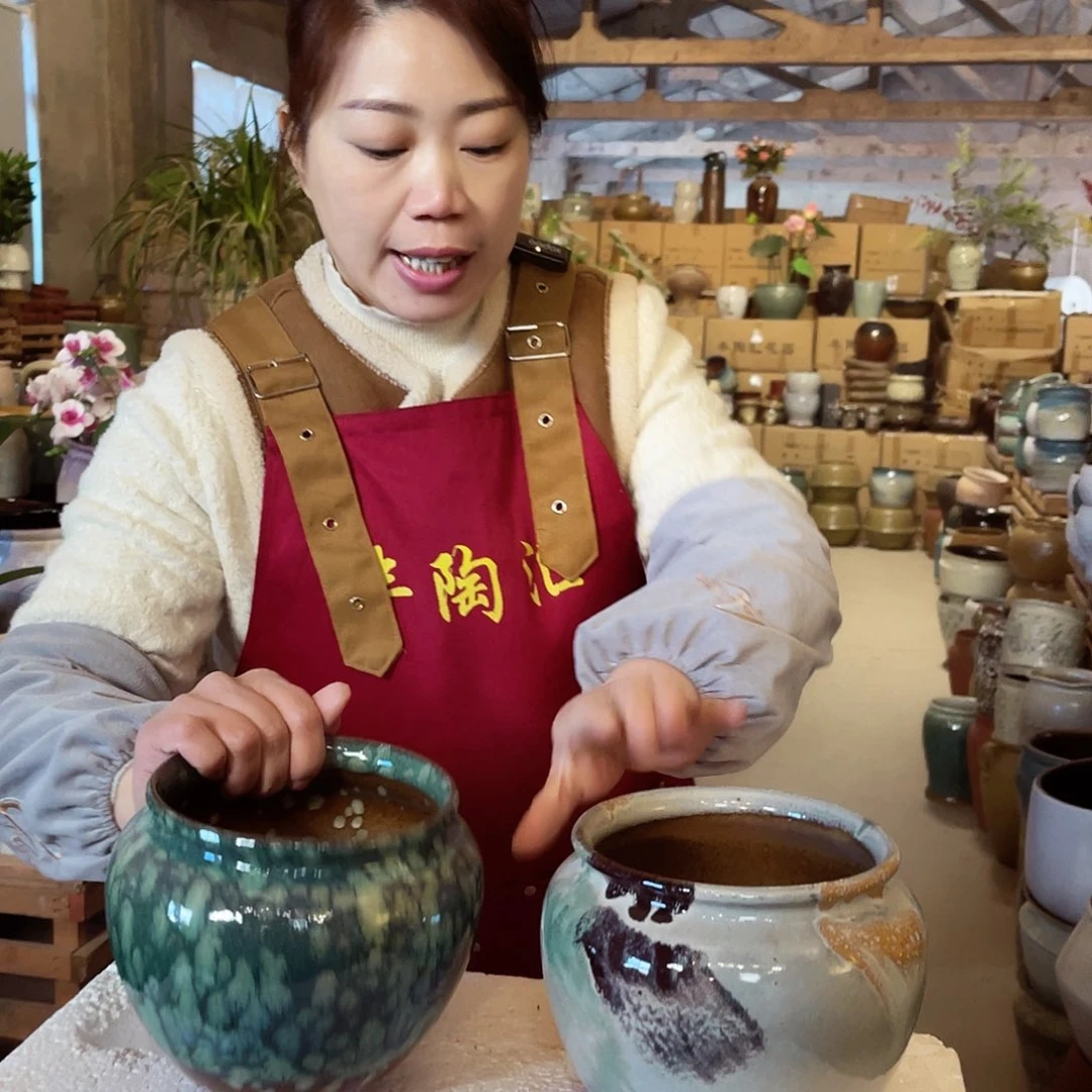 紫砂花盆高度15口径15