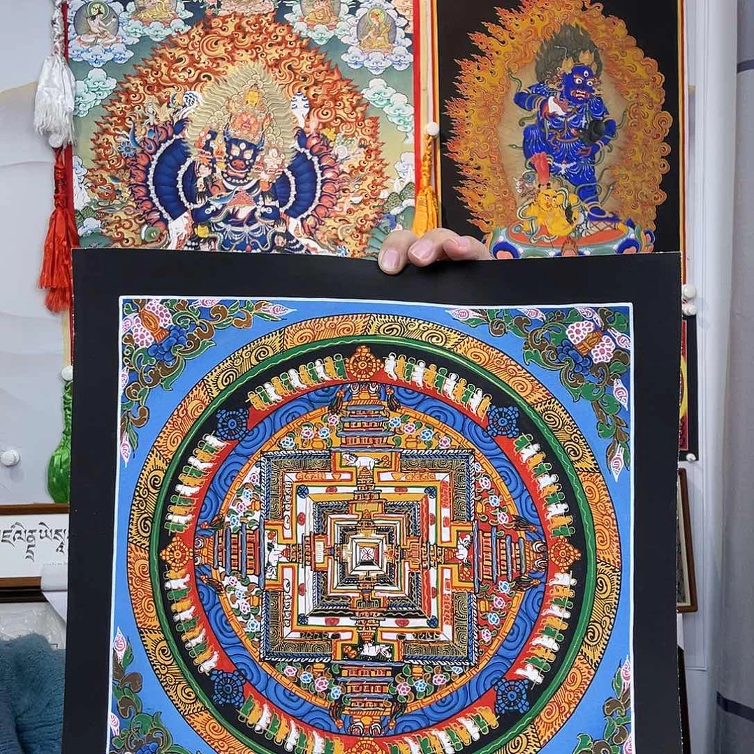 装裱画纯手绘唐卡27厘米左右坛城
