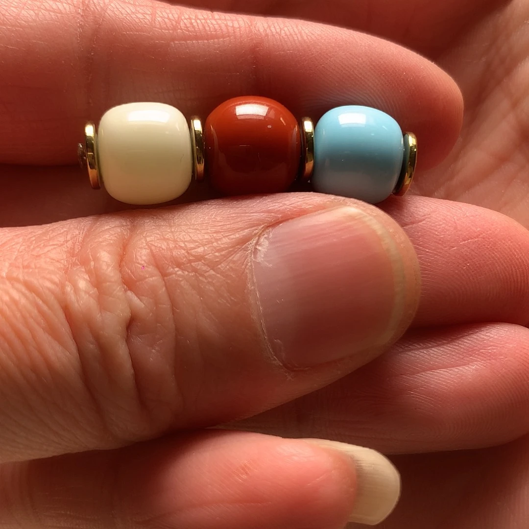 琉璃颈饰红绿灯10mm老行