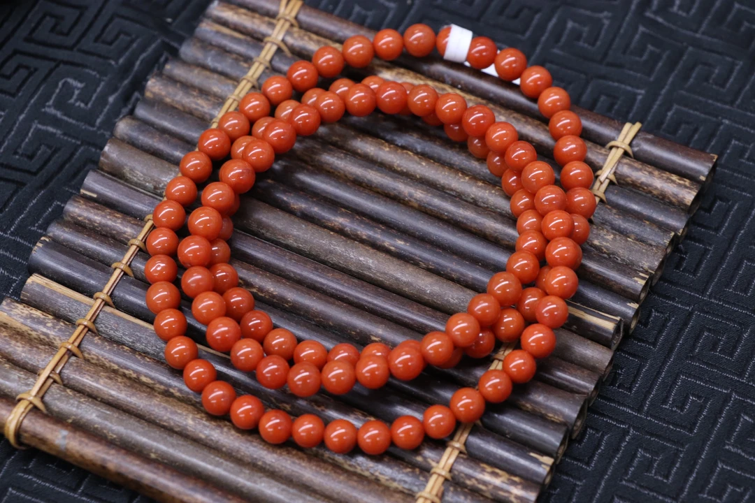 原矿无优化天然南红保山冷水河多圈6mm左右经典红色