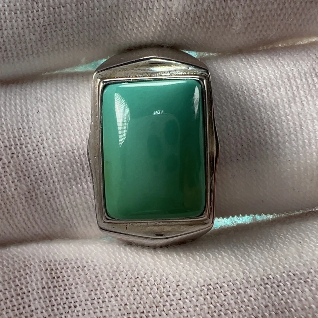 银S925镶嵌绿松石配饰8.3*11.3