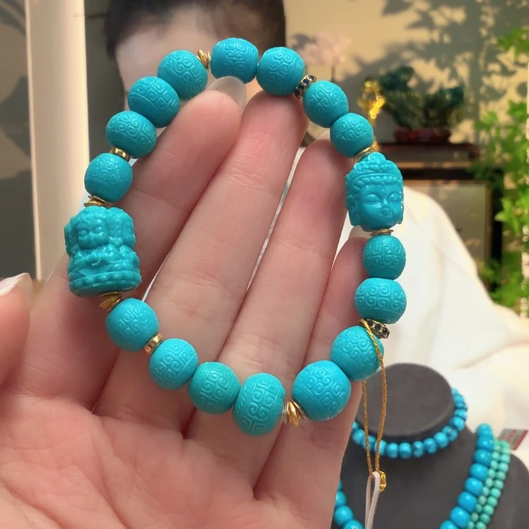 绿松石18K金镶嵌颈饰