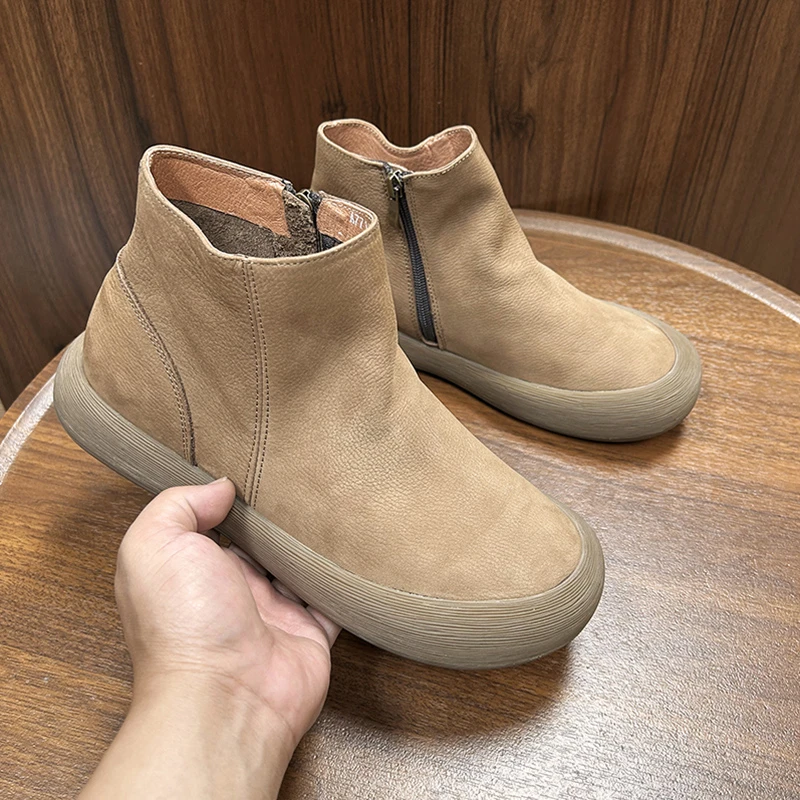 靴子男2025秋冬季男士高帮复古休闲鞋头层牛皮加绒保暖切尔西短靴