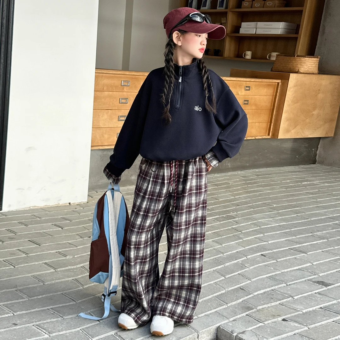 简约潮牌店铺儿童服装2025年新款衣服女童装秋装套装6-12岁高级感