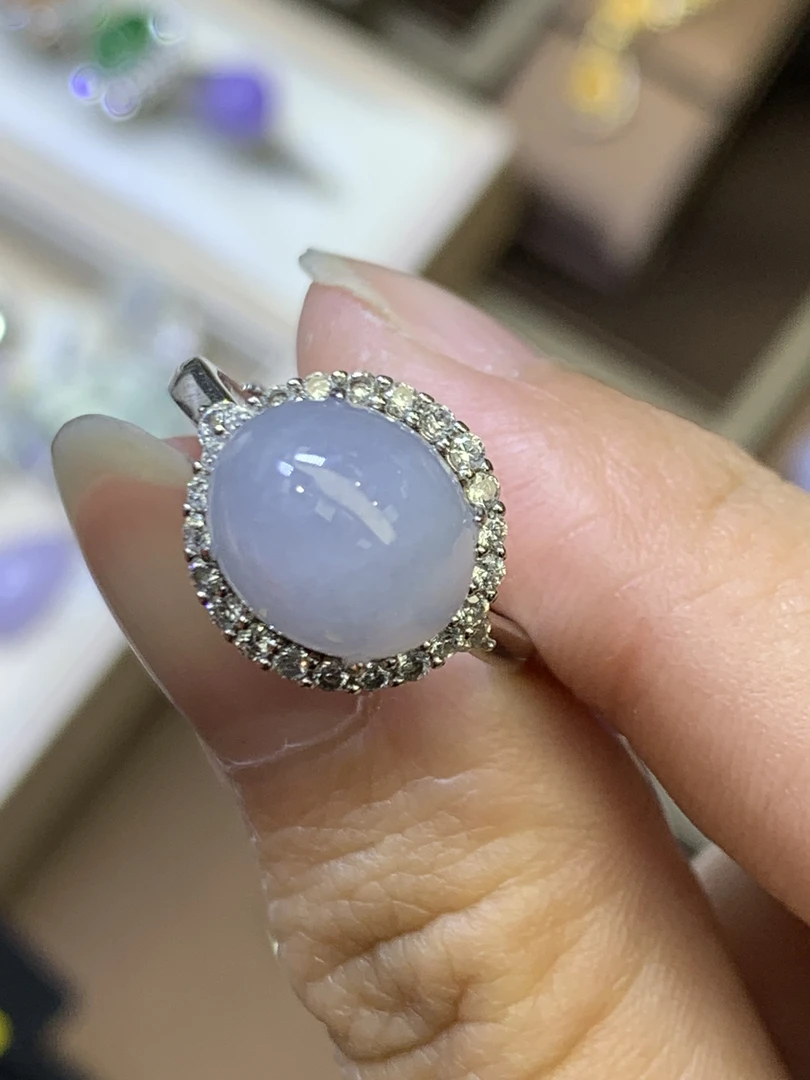 蛋面戒指2.10天然A货翡翠