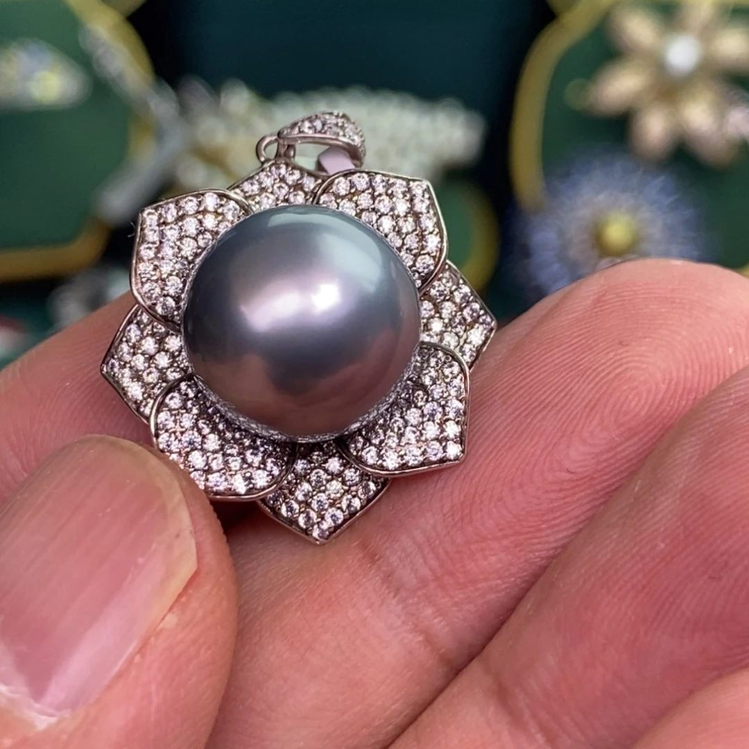 颈饰银S925镶嵌海水珍珠