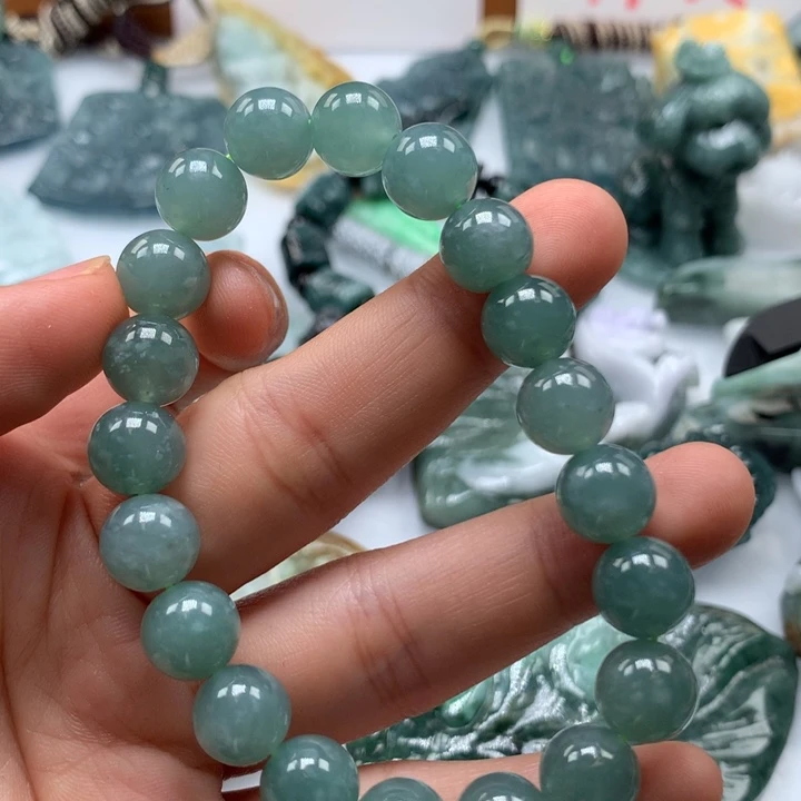 翡翠颈饰未镶嵌保真天然A货翡翠