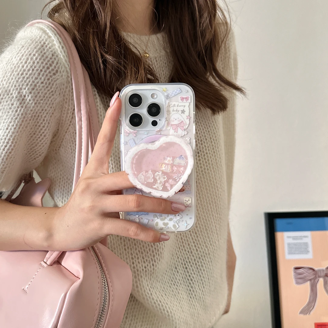 可爱粉猫咪小动物磁吸适用iphone17Promax苹果16磨砂壳15双层13女