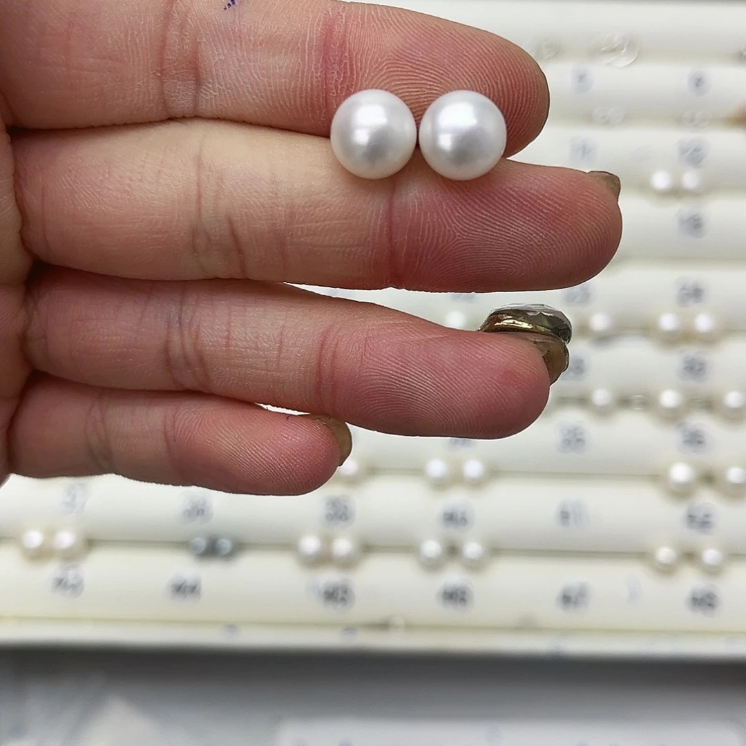淡水珍珠耳饰银S925镶嵌小****人