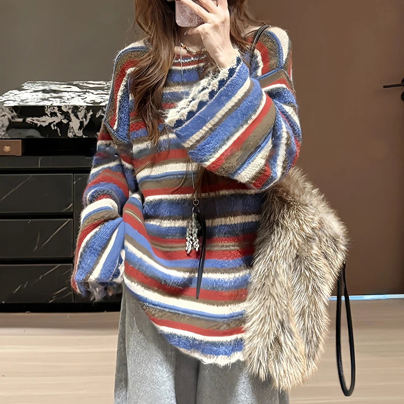 SHALLDOER 针织衫宽松韩式洋气上衣女2025秋冬新款百搭显白优雅款