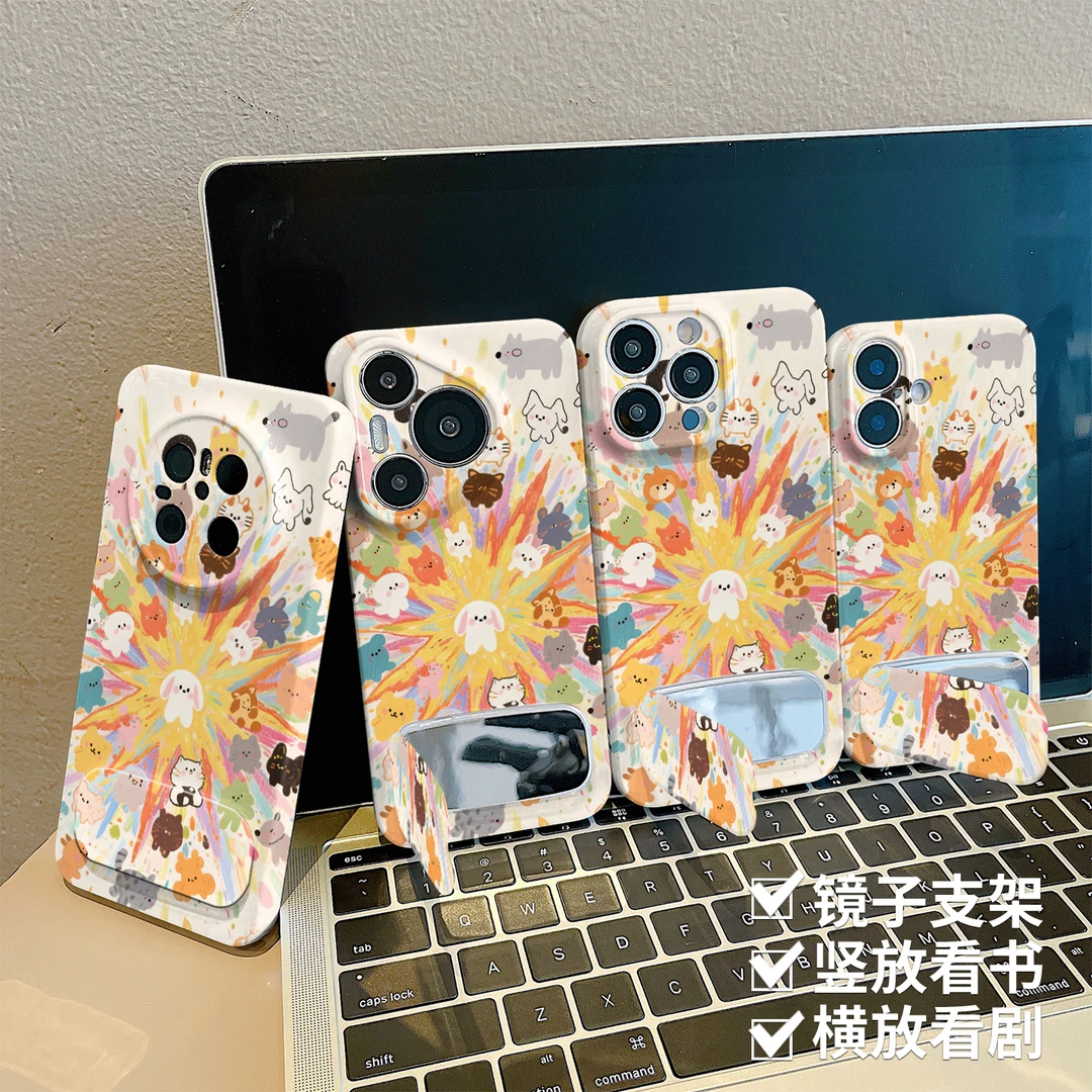 卡通小动物适用苹果菲林手机壳华为vivo小米oppo荣耀全包防摔保护
