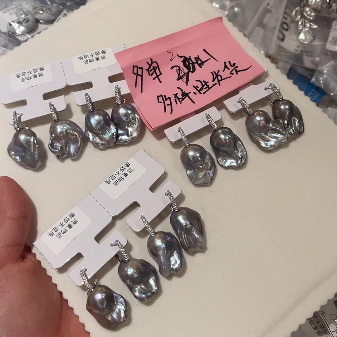 合金淡水珍珠耳饰