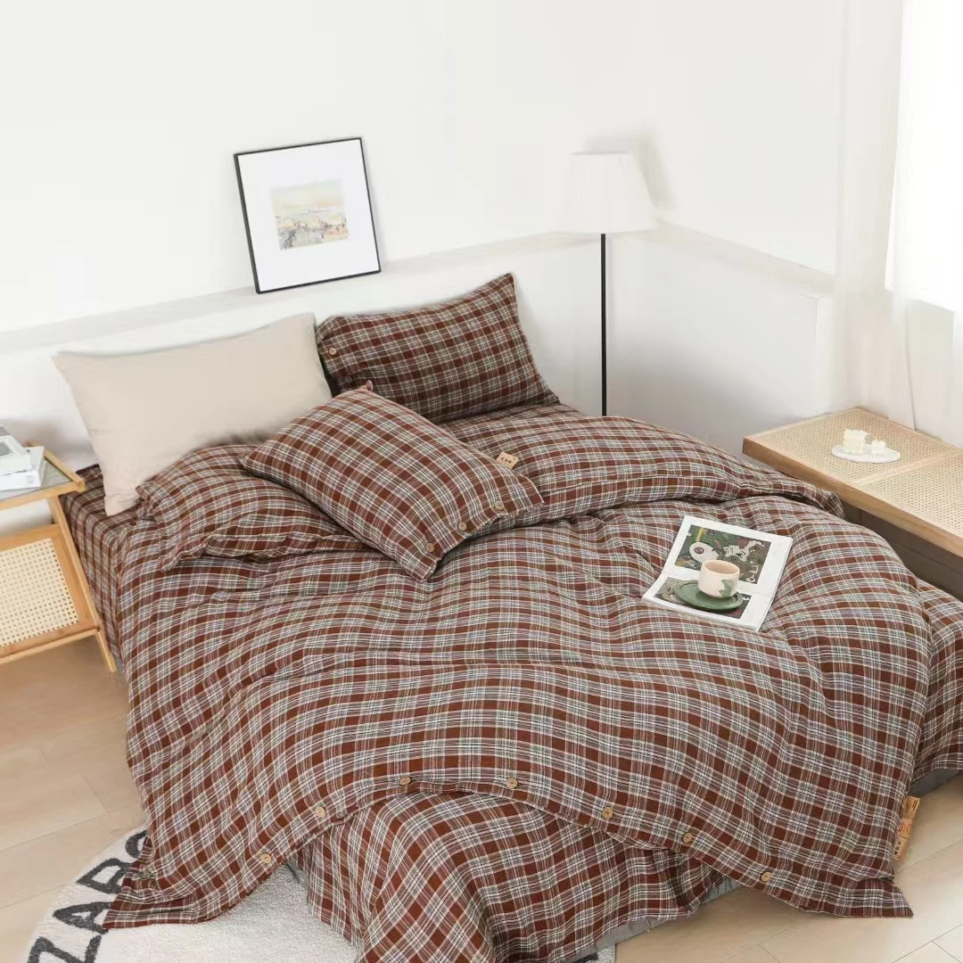 【焦糖大格】双层有氧纱 空调被 双人被200.230轻奢双层纱