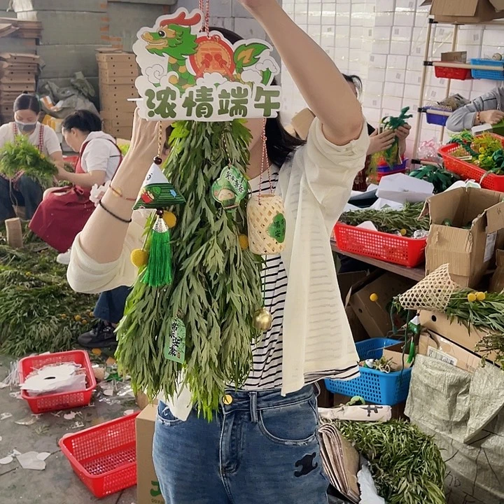 树脂龙舟卡片艾草挂件