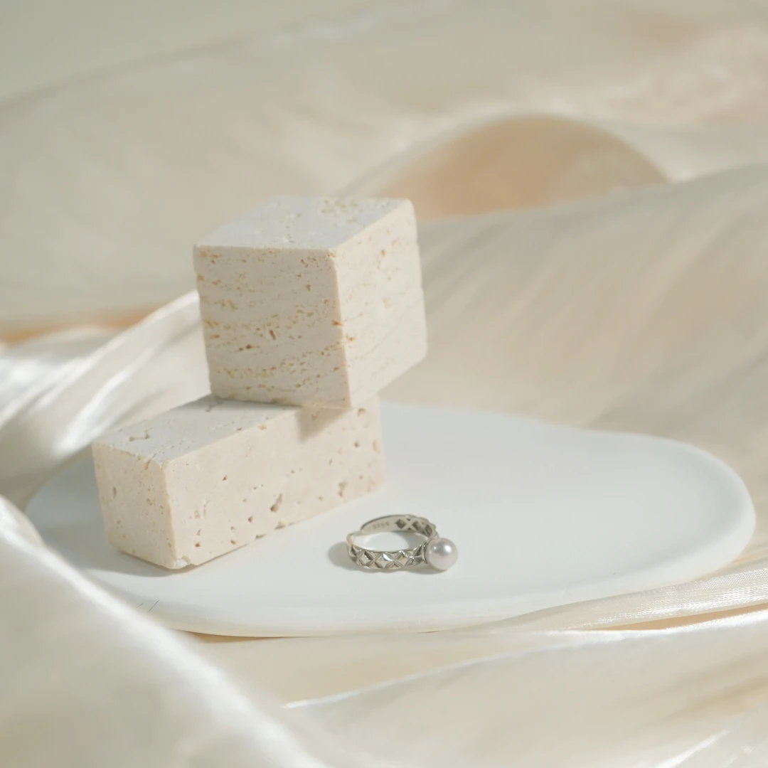 S925银 海水真多麻色戒指 6-7mm ZGM0274