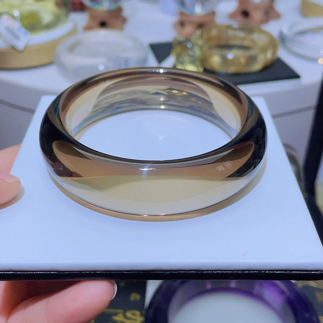 水晶手镯未镶嵌꧁****꧂天然茶黄晶手镯