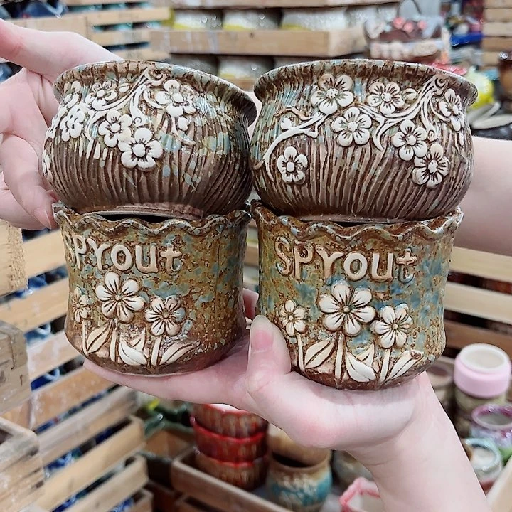 有孔.凑单10元陶瓷花盆发货！