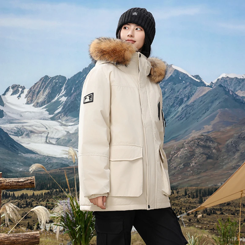 冬季羽绒服中长款加厚防寒保暖情侣羽绒服冬季男女休闲保暖外套