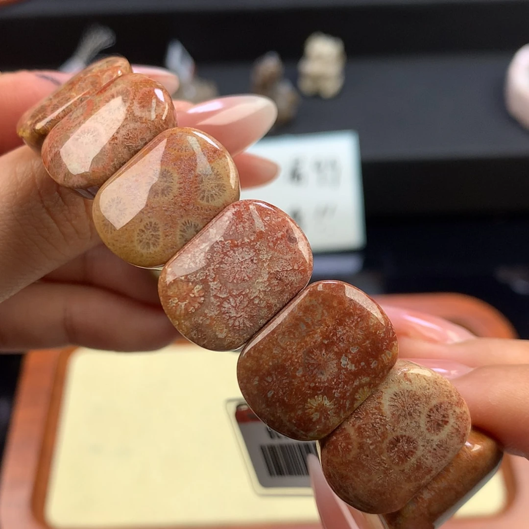 【闪购商品】硅化珊瑚（珊瑚玉）未镶嵌颈饰16号链接 128漏99 香‼️