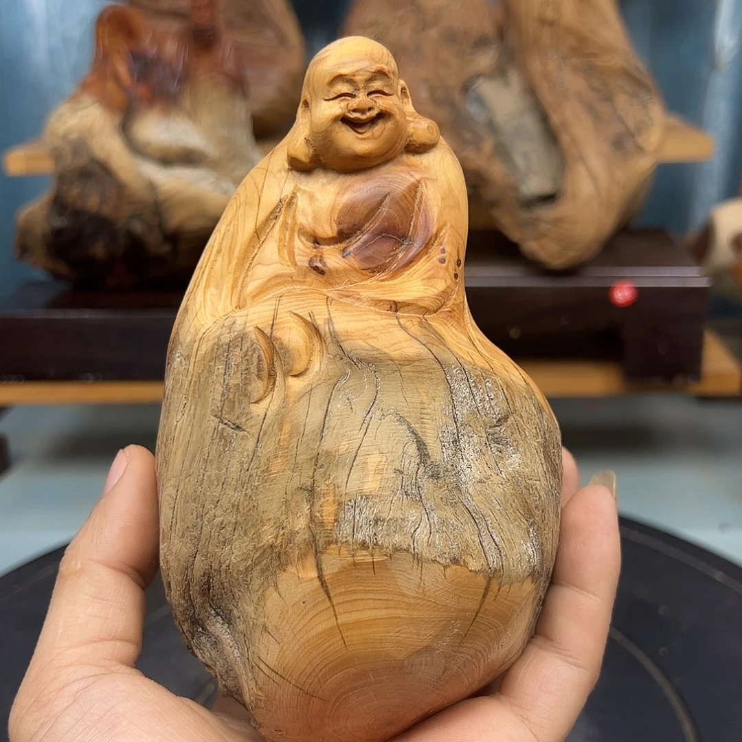 木笑**风崖柏木摆件手把件