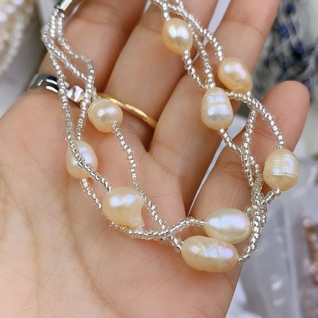 淡水珍珠手绳合金