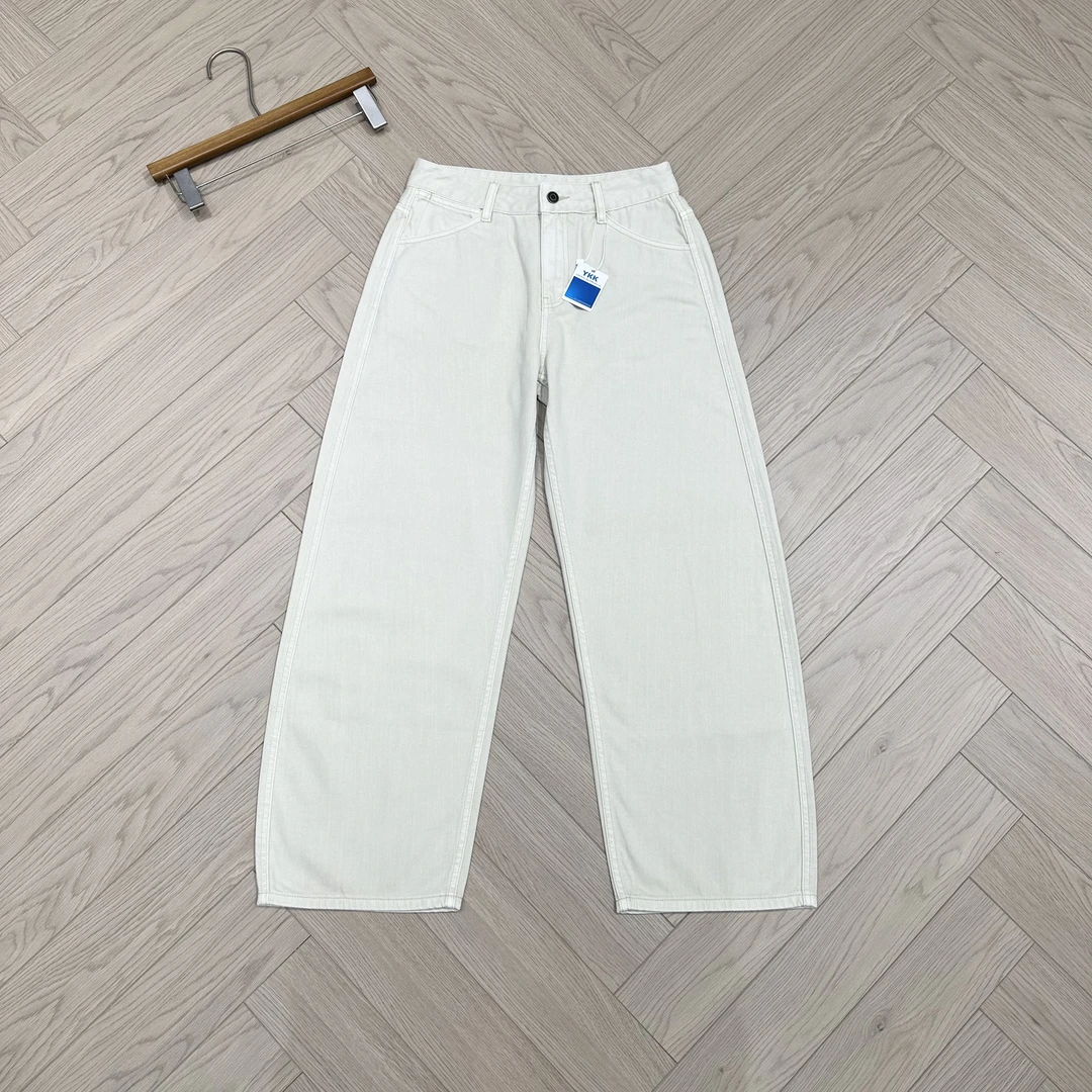 陈邓邓 夏季新款L*P”梨形遮胯显瘦百搭老钱风简约牛仔弯刀裤 2117