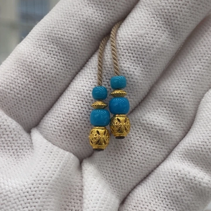 绿松石18K金镶嵌珠宝奇石