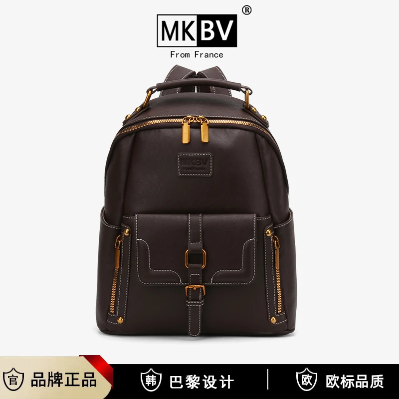 法国高档双肩包时尚复古高级感百搭简约女包Y6378