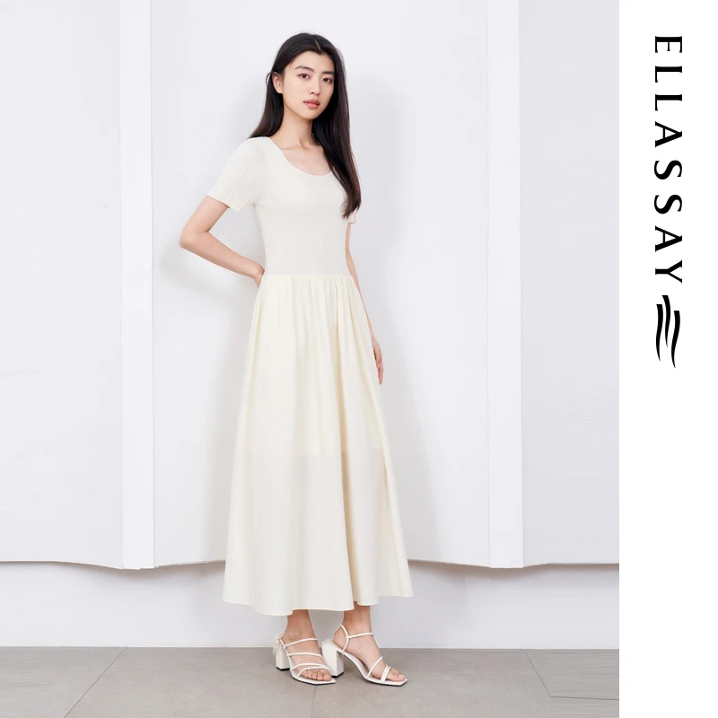 ELLASSAY歌力思25新款早秋优雅修身长款针织连衣裙EWB362Y01100