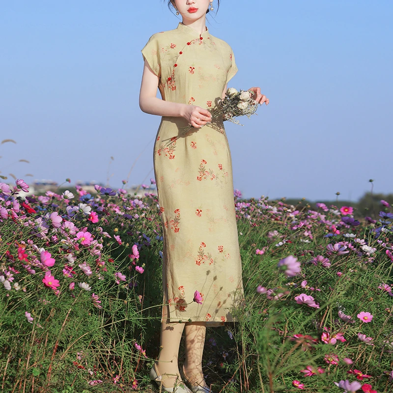 高端新中式夏季旗袍民国风2025新款夏装日常可穿老上海晚礼服气质