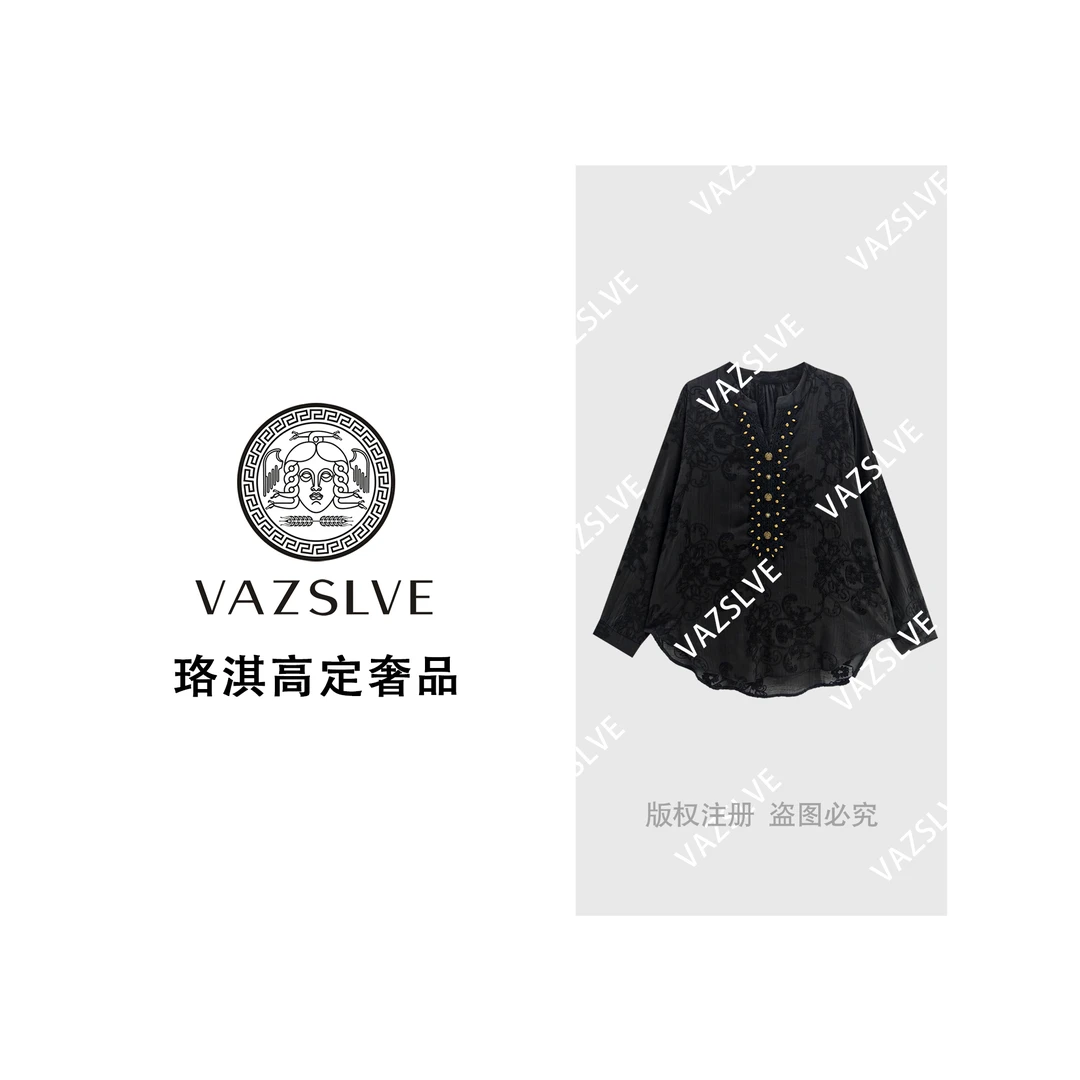 【VAZSLVE/珞淇高定】国潮民族风宽松休闲时尚T恤T7355