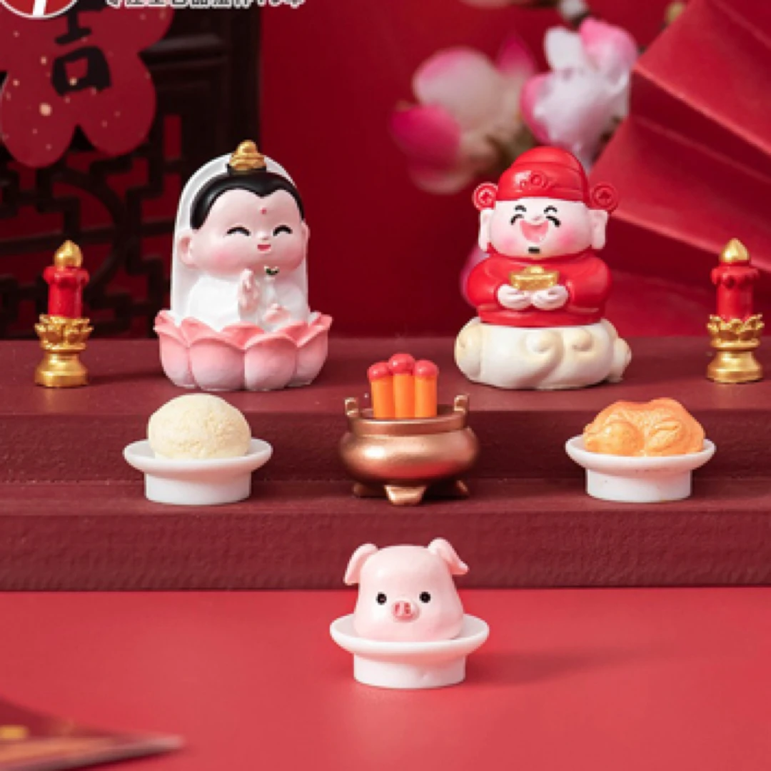 新年小财神树脂摆件diy潮玩桌面车载摆件