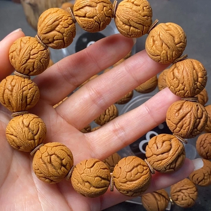 手串文玩核桃秦岭野生龙纹桃核20