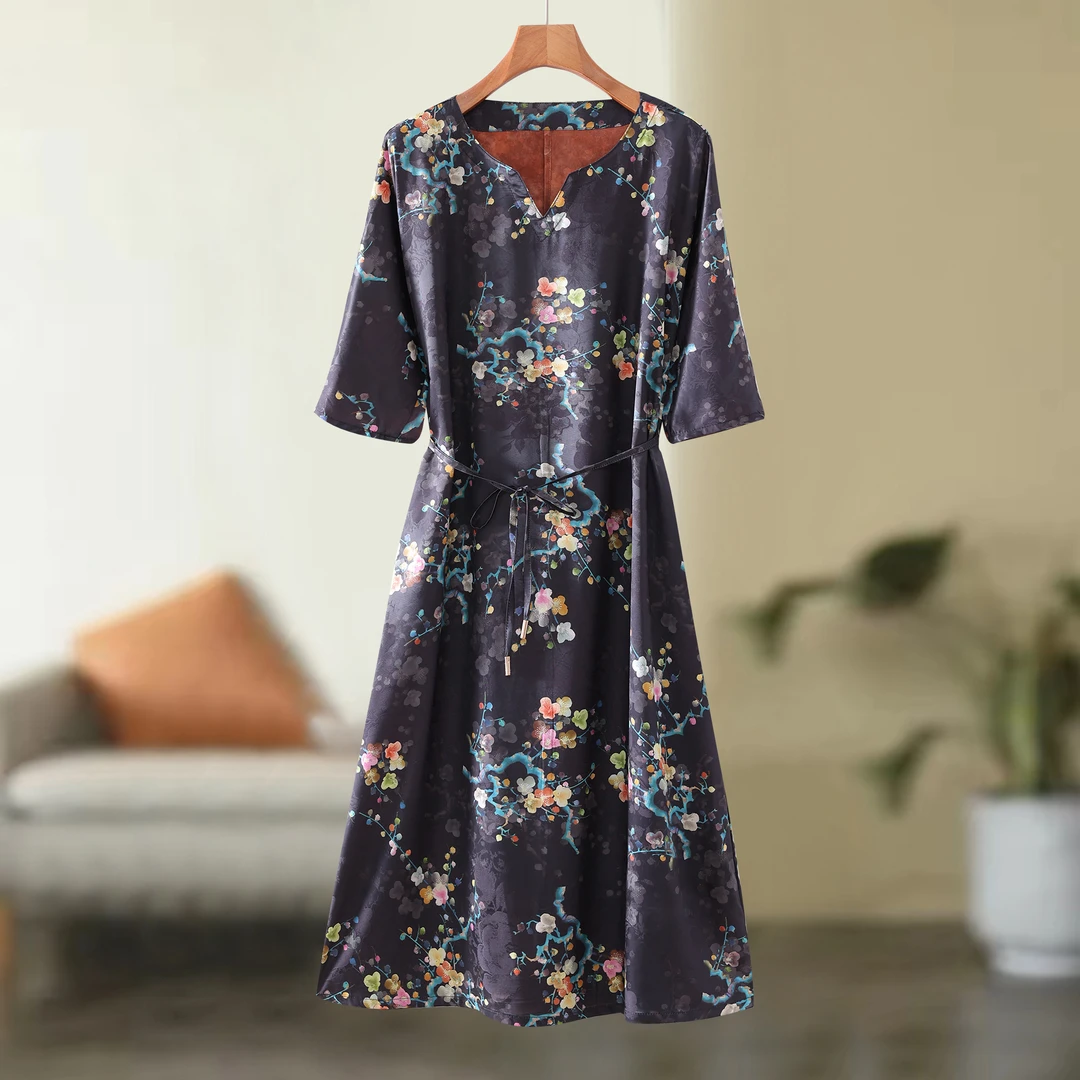 748（暗香)高端订制连衣裙 休闲女士夏季复古宽松