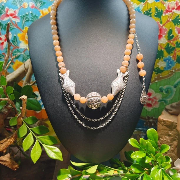 锦象原创设计天然日光石毛衣链