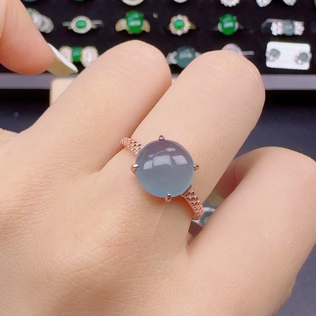 翡翠戒指银S925镶嵌11111