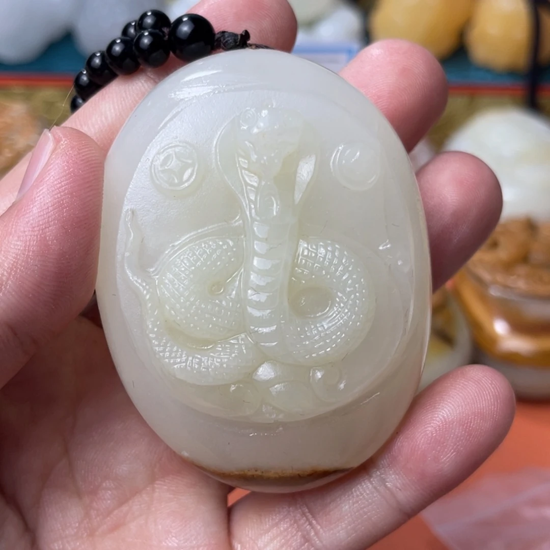 石材天然方解石手把件不退换