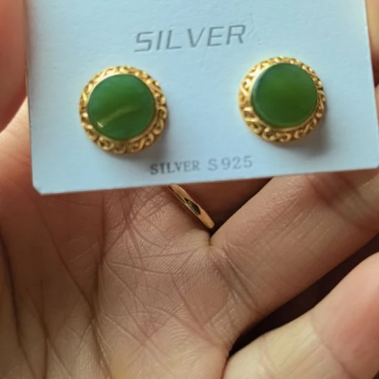 和田玉（碧玉）未镶嵌戒指耳钉