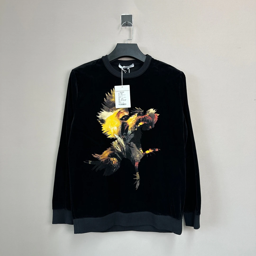 全新未使用 Givenchy/纪梵希 新款丝绒公鸡卫衣/M码/价8990