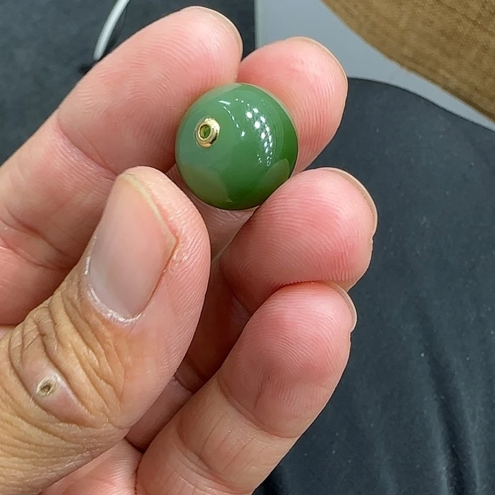 和田玉（碧玉）18K金镶嵌颈饰