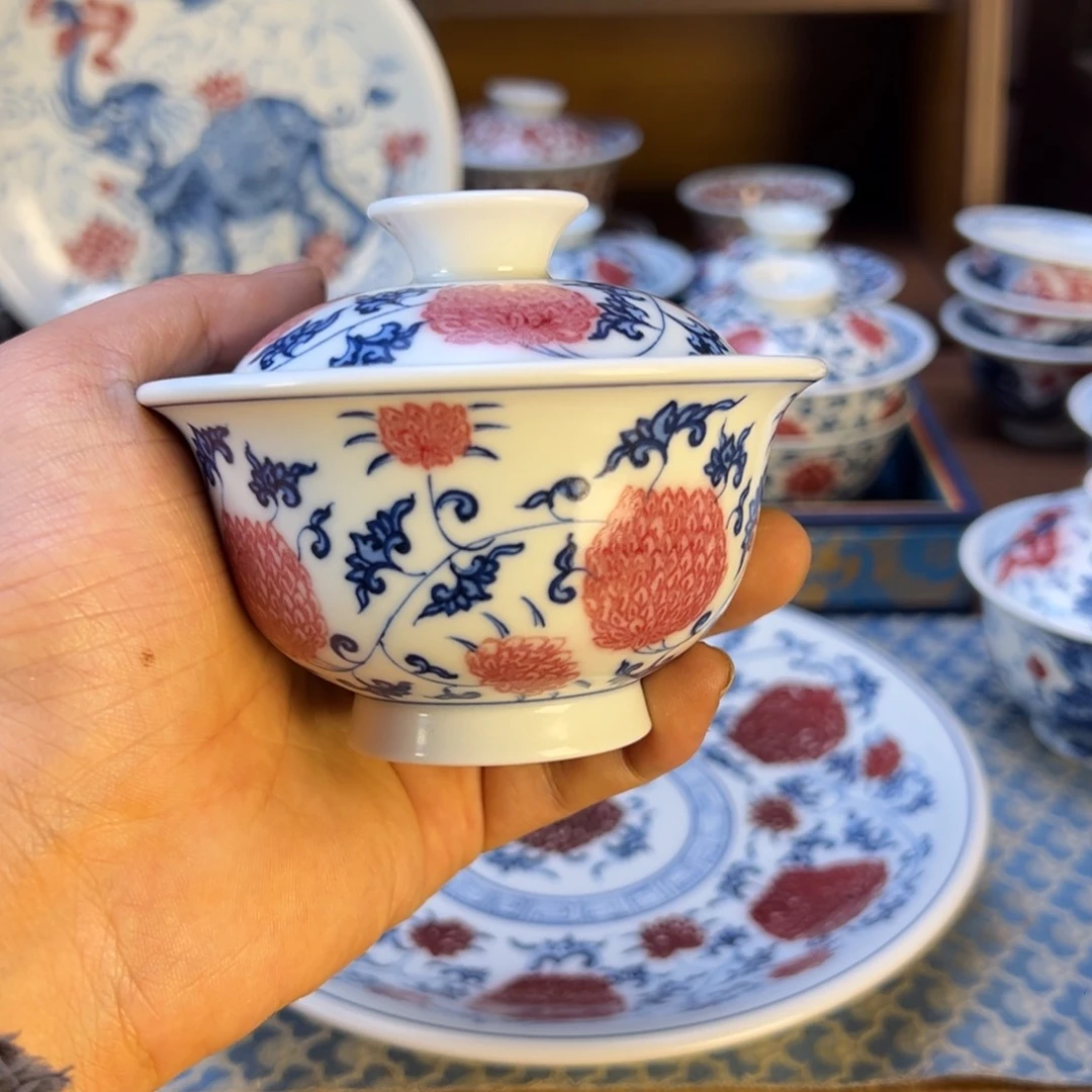 盖碗微瑕景德镇茶器百宝箱