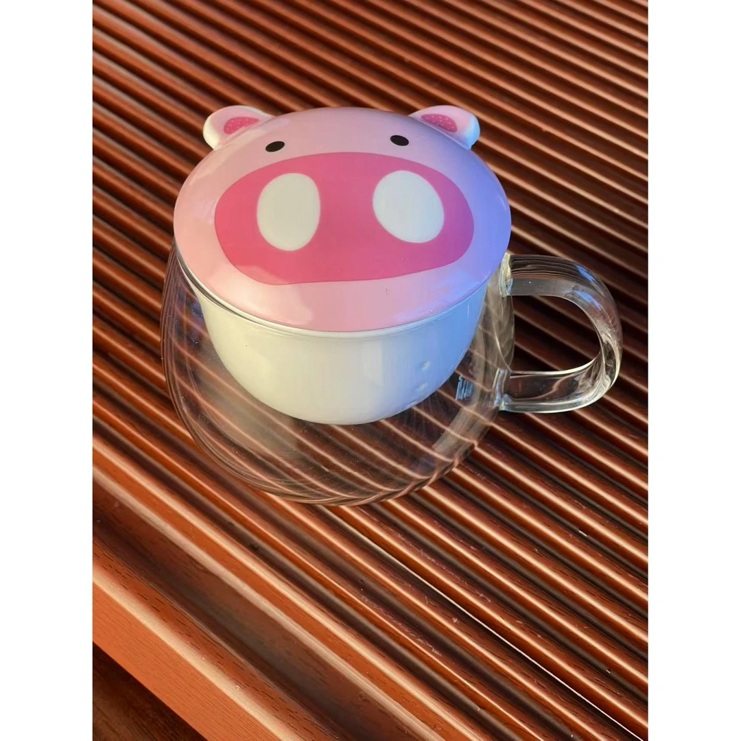 cj-213粉色萌猪茶水分离杯